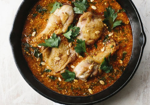 Egusi Soup with Oven-Roasted Chicken