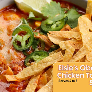 Tomato soup with chicken and tortilla strips for an easy west african flavored comfort recipe